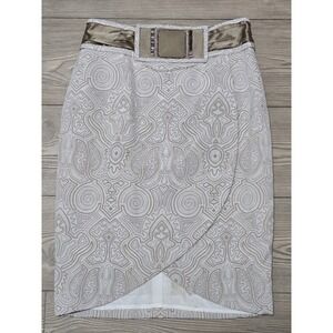 Etcetera Skirt Women's Size 4 Gold/White/Cream Swirl Paisley Suit